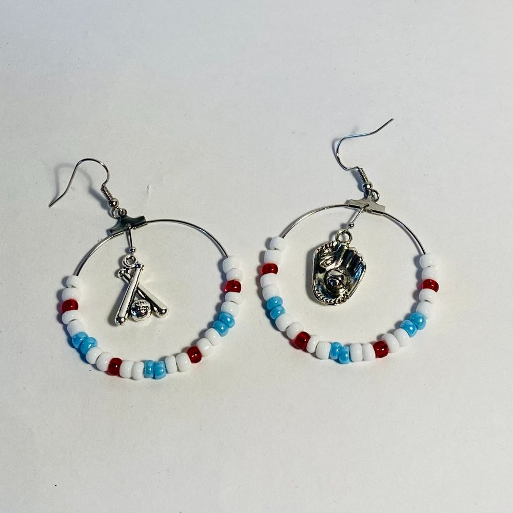 Baseball Hoop Earrings